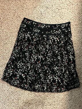 Coupe Collection Navy Floral Pleated Skater Skirt w/Pink & White Size 8-10